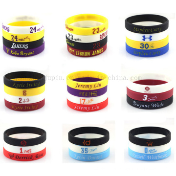 OEM Print NBA Player Promotional Luminous Sport Silicone Bracelet